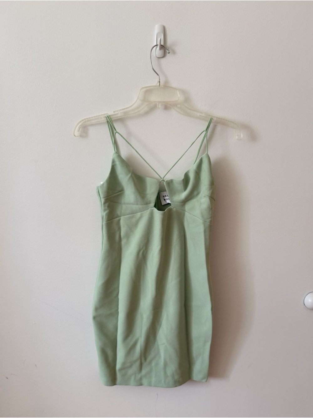 Hello Molly Sage Green Double-Strap Mini Dress